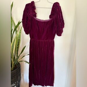 VINTAGE VICTOR COSTA Elegant Velvet Purple Plum Burgundy Dress 80s size 10